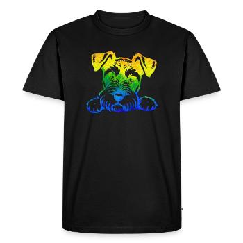 Chien chiot chien mignon Corgi aquarelle Art Cartoon Wof - T-shirt Premium bio Homme - noir - Devant - Nico (187cm)