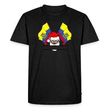 Santa Claus flag Ecudor banner - Men's Premium Organic T-Shirt - black - Front - Nico (187cm)