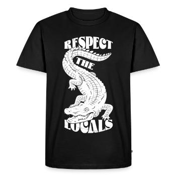 Respect des habitants – Déclaration sur la faune - T-shirt Premium bio Homme - noir - Devant - Nico (187cm)