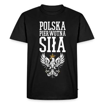 Polish Elemental Force Polska Poland Eagle Gift - Men's Premium Organic T-Shirt - black - Front - Nico (187cm)