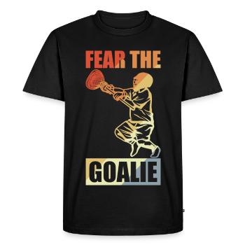 Lacrosse Goalie - Men's Premium Organic T-Shirt - black - Front - Nico (187cm)