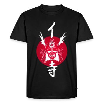 White Samurai and Red Sun - Men's Premium Organic T-Shirt - black - Front - Nico (187cm)