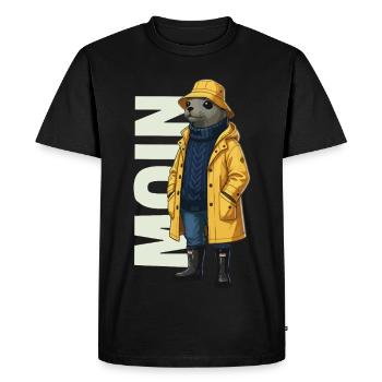 Seal Moin – Conception d’imperméable - T-shirt Premium bio Homme - noir - Devant - Nico (187cm)
