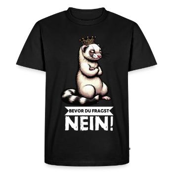 Avant que vous ne demandiez. Pas de furet-furet propriétaire - T-shirt Premium bio Homme - noir - Devant - Nico (187cm)