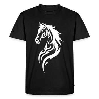 Silhouette du cheval tribal - T-shirt Premium bio Homme - noir - Devant - Nico (187cm)