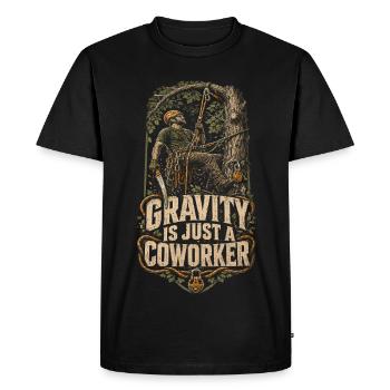 Arboriste Tree Care Gravity n’est qu’un collègue - T-shirt Premium bio Homme - noir - Devant - Nico (187cm)