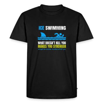 Funny Ice Swimming Ce qui ne vous tue pas, requin - T-shirt Premium bio Homme - noir - Devant - Nico (187cm)