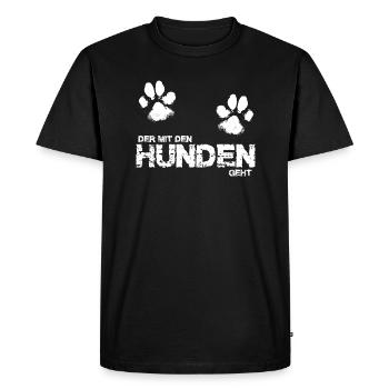 Der mit den Hunden geht 3 - Männer Premium Bio T-Shirt - Schwarz - Vorne - Nico (187cm)