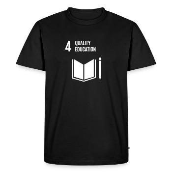 4 Quality Education Global Goals - Men's Premium Organic T-Shirt - black - Front - Nico (187cm)
