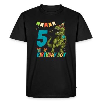 5 ans fête d'anniversaire pour enfants - T-shirt Premium bio Homme - noir - Devant - Nico (187cm)