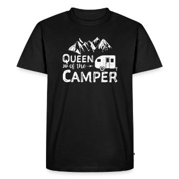 Reine du campeur - Camping - T-shirt Premium bio Homme - noir - Devant - Nico (187cm)
