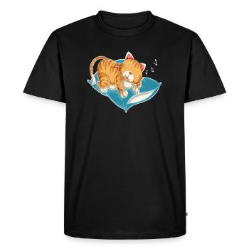 Chat, chat, animal, animal de compagnie, animal de compagnie, amour, cadeau, Ges - T-shirt Premium bio Homme - noir - Devant - Nico (187cm)