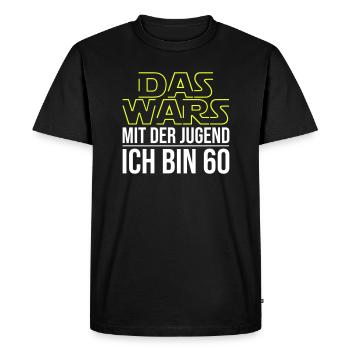 Das Wars mit der Jugend ich bin 60 - Männer Premium Bio T-Shirt - Schwarz - Vorne - Nico (187cm)
