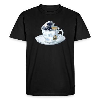tea wave The Great Wave off Kanagawa - Men's Premium Organic T-Shirt - black - Front - Nico (187cm)