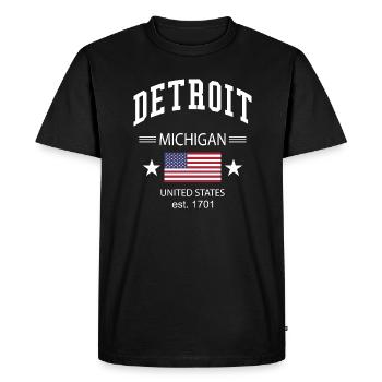 Detroit - T-shirt Premium bio Homme - noir - Devant - Nico (187cm)