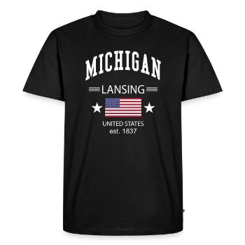 Michigan - T-shirt Premium bio Homme - noir - Devant - Nico (187cm)
