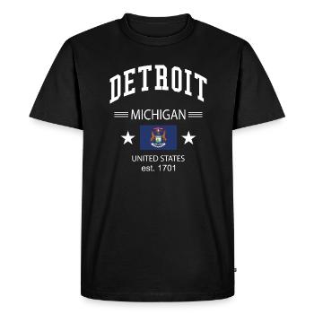 Detroit - T-shirt Premium bio Homme - noir - Devant - Nico (187cm)