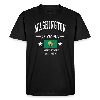 Washington - T-shirt Premium bio Homme - noir - Devant - Nico (187cm)