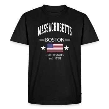 Massachusetts - T-shirt Premium bio Homme - noir - Devant - Nico (187cm)