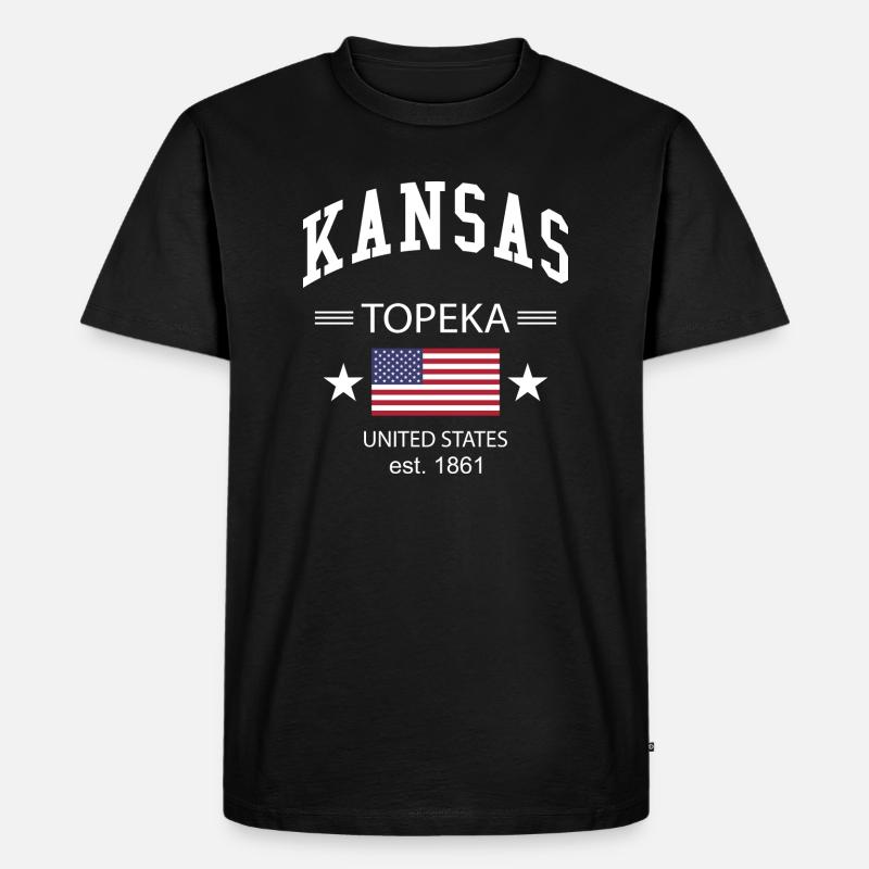 Kansas - Männer Premium Bio T-Shirt - Schwarz