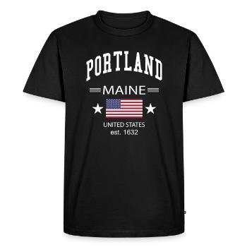 Portland - T-shirt Premium bio Homme - noir - Devant - Nico (187cm)