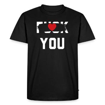 Fuck you Love You - T-shirt Premium bio Homme - noir - Devant - Nico (187cm)