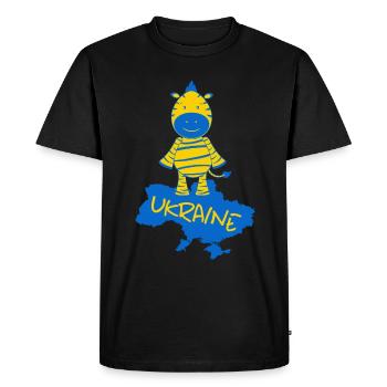 soutenir l’UKRAINE « zèbre ukrainien » slava ukraini - T-shirt Premium bio Homme - noir - Devant - Nico (187cm)