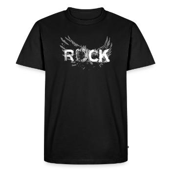 ROCK with WINGS - Men's Premium Organic T-Shirt - black - Front - Nico (187cm)