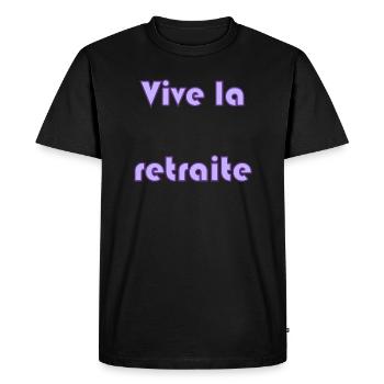 RETRAITE. RETRAITE. RETRAITEE. RETRAITE - T-shirt Premium bio Homme - noir - Devant - Nico (187cm)