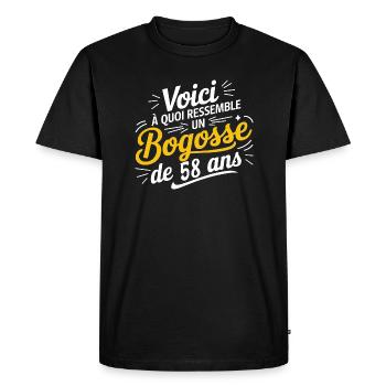 Bogosse de 58 Ans - T-shirt Premium bio Homme - noir - Devant - Nico (187cm)