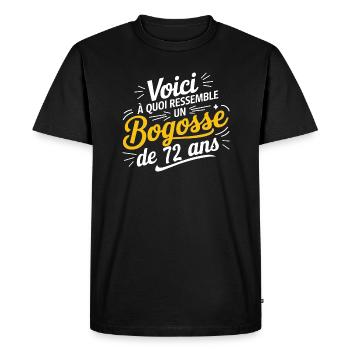 Bogosse de 72 Ans - T-shirt Premium bio Homme - noir - Devant - Nico (187cm)
