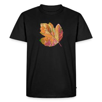 feuille colorée, feuillage, arbre, coloré, saison, automne - T-shirt Premium bio Homme - noir - Devant - Nico (187cm)