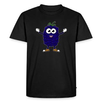 Dessin animé de mûre - T-shirt Premium bio Homme - noir - Devant - Nico (187cm)