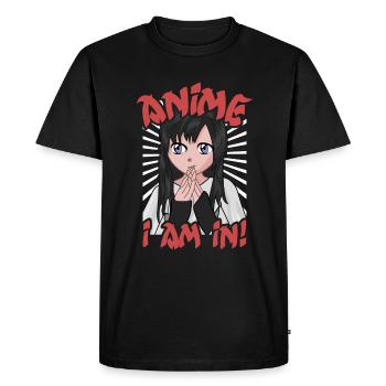 Manga Anime fille je suis en japonais - T-shirt Premium bio Homme - noir - Devant - Nico (187cm)