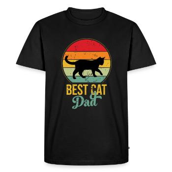 Best cat papa cats papa cat love kittens - Men's Premium Organic T-Shirt - black - Front - Nico (187cm)