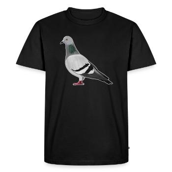 Pigeon oiseau dessin Ornithologue Amis des Oiseaux - T-shirt Premium bio Homme - noir - Devant - Nico (187cm)