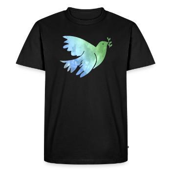 Colombes de paix Paix Paix Paix dans le monde Amour - T-shirt Premium bio Homme - noir - Devant - Nico (187cm)