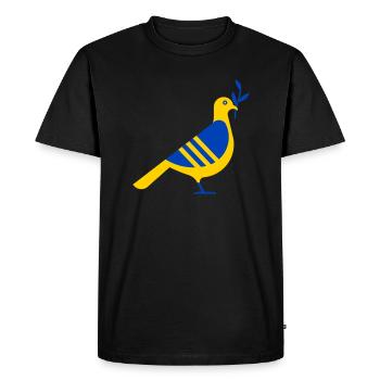 COLOMBE DE LA PAIX EN UKRAINE - T-shirt Premium bio Homme - noir - Devant - Nico (187cm)
