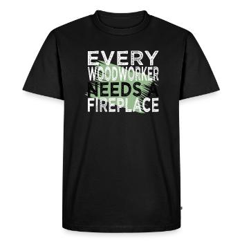 blogger funshirt tree feller logging - Men's Premium Organic T-Shirt - black - Front - Nico (187cm)