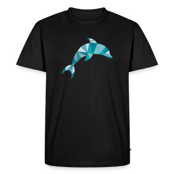 Vert dauphin - T-shirt Premium bio Homme - noir - Devant - Nico (187cm)