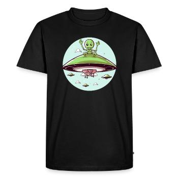 Doodo l'alien - T-shirt Premium bio Homme - noir - Devant - Nico (187cm)