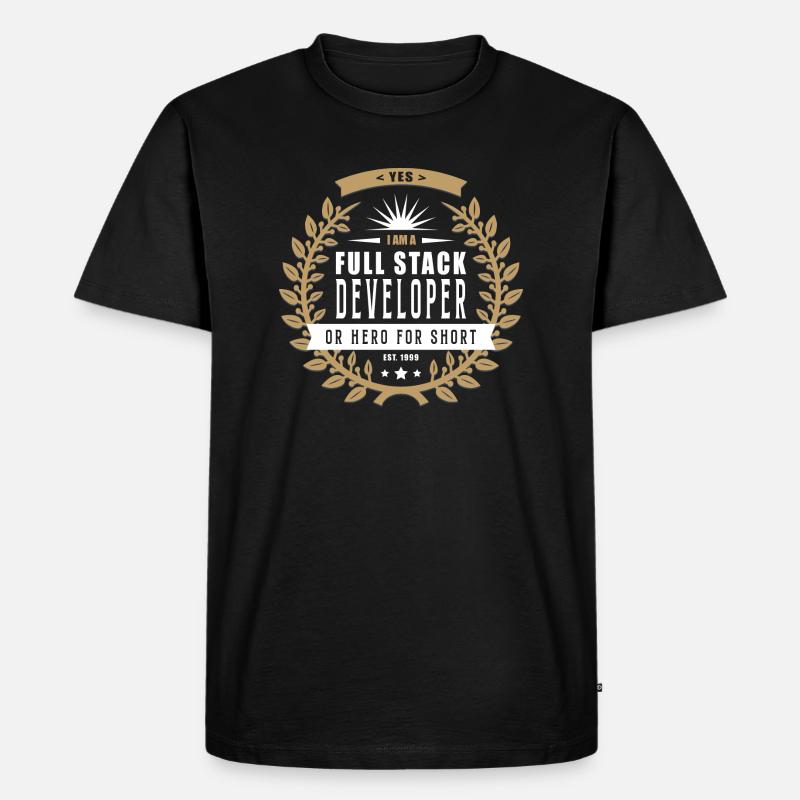 Full Stack Developer hell - Männer Premium Bio T-Shirt - Schwarz