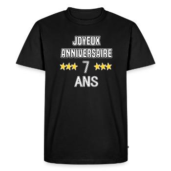 Joyeux Anniversaire 7 Ans - T-shirt Premium bio Homme - noir - Devant - Nico (187cm)