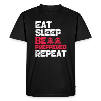 Mangez, dormez, préparez-vous, répétez la survie du masque à gaz - T-shirt Premium bio Homme - noir - Devant - Nico (187cm)