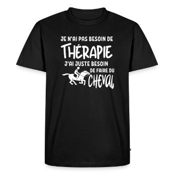 Dressage cheval - T-shirt Premium bio Homme - noir - Devant - Nico (187cm)