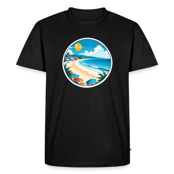 plage vacances soleil mer - T-shirt Premium bio Homme - noir - Devant - Nico (187cm)
