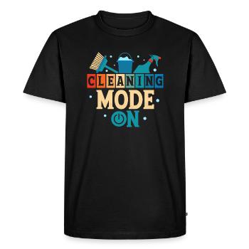 Mode de nettoyage sur le nettoyeur d’entretien ménager - T-shirt Premium bio Homme - noir - Devant - Nico (187cm)