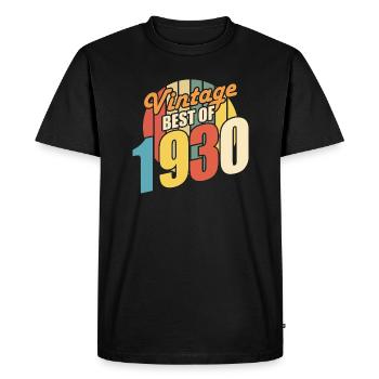 Vintage 1930 meilleur de 1930 - annif 94 ans - T-shirt Premium bio Homme - noir - Devant - Nico (187cm)