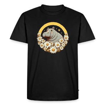 Hippo Daisy - Men's Premium Organic T-Shirt - black - Front - Nico (187cm)