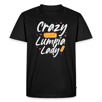 crazy lumpia lady Design pour une fille fan de lumpia - T-shirt Premium bio Homme - noir - Devant - Nico (187cm)